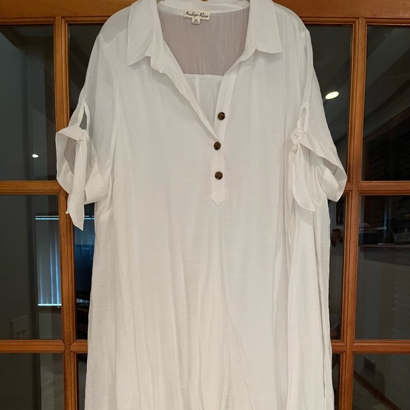 NWOT Indigo Rose White Short Sleeve Dress Sz. 3xl - Picture 1 of 3